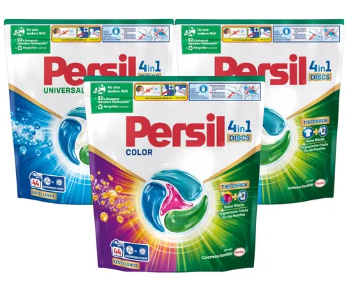 Persil 2x Persil Discs Universal 44WL & 1x Discs Color 44WL Vollwaschmittel