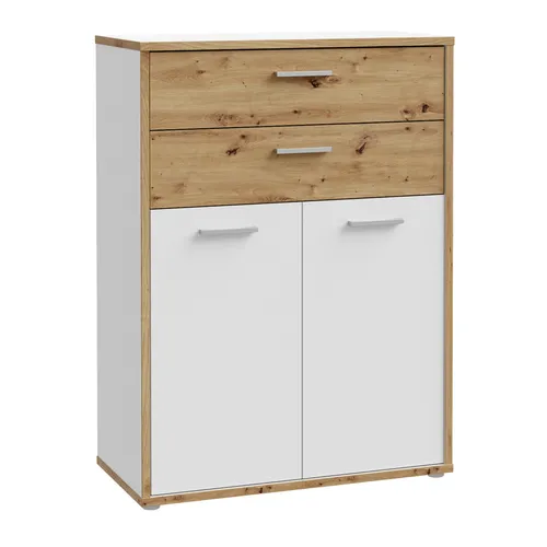 FORTE Stauraumschrank in Braun und Weiß von Roller