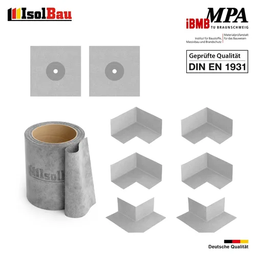 Isolbau Dichtset Bandset Dichtband 10m Bad Innenecke Dichtmanschetten Dusche