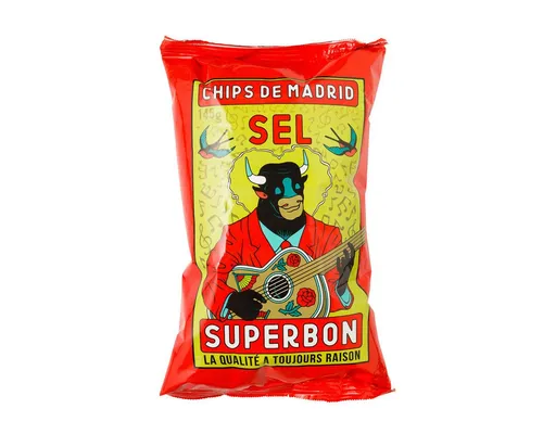 Superbon Knabberei, Superbon Chips Sel Kartoffelchips mit Salz knusprig würzig 135g