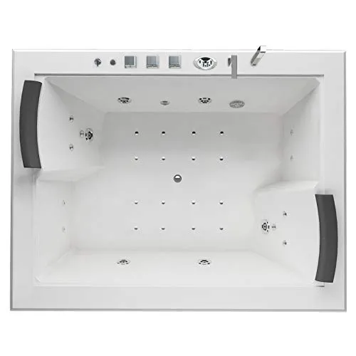 Jet-Line® Whirlpool Eck Badewanne Babilon II | Luxuriöse 2-Personen Spa-Oase - Whirlpool für 2 Personen mit 16 Air Jet Massagedüsen, LED-Beleuchtung und integrierter Heizung – für ultimative Entspannung und Wellness zu Hause.