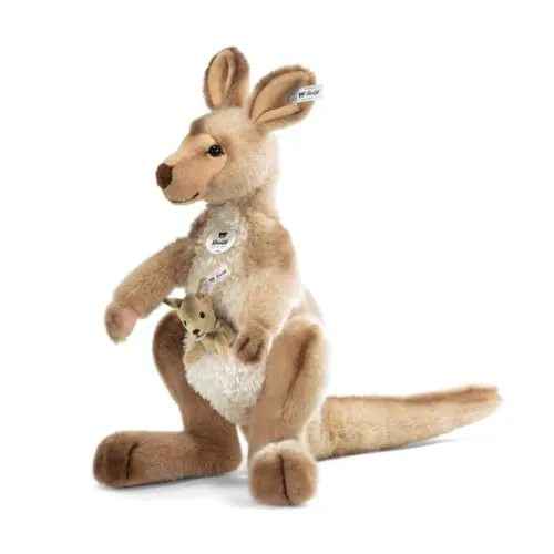Steiff Kuscheltier Kango Känguru mit Baby - 40 cm Plüschtier - Stofftier & Teddybär: Das Kango Känguru begeistert mit seinem kuschelweichen Webpelz und ist der perfekte Spielkamerad für Kinder jeden Alters.