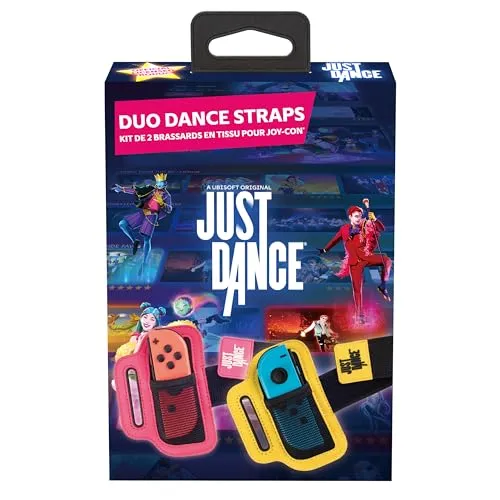 Offizielles Just Dance 2023 – Dance Straps – Packung mit 2 Armbändern für JoyCon Controller, verstellbares elastisches Armband mit Schlitz für Joy-Cons Nintendo Switch