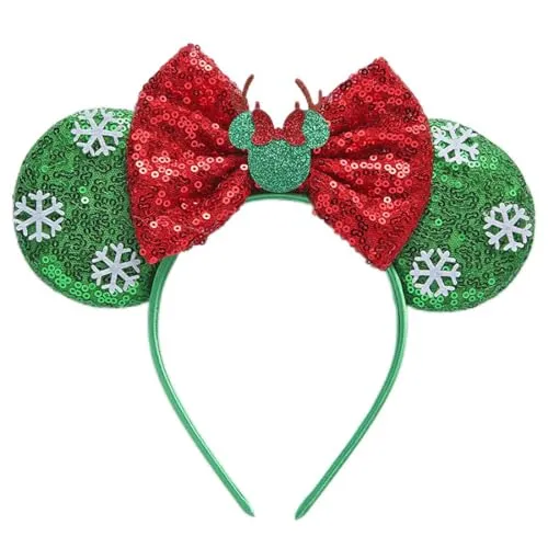 JUSTUNX Christmas Headband Pailletten Schmetterling Krawatte Haarband Weihnachten Party Zubehör für Frauen Mädchen (B)