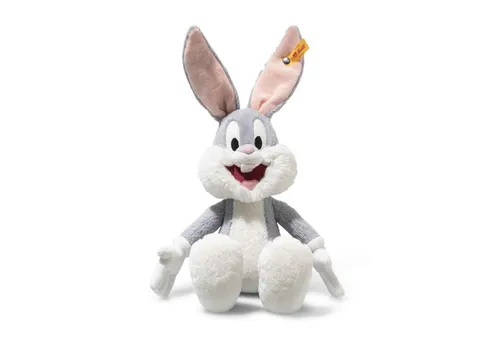 Steiff Bugs Bunny Hase 32cm grau Plüsch - Kuscheliger Steiff Bugs Bunny Hase (32cm) aus weichem Plüsch mit gestickten Augen. Der perfekte Begleiter für kleine Abenteurer und ein treuer Freund zum Kuscheln.