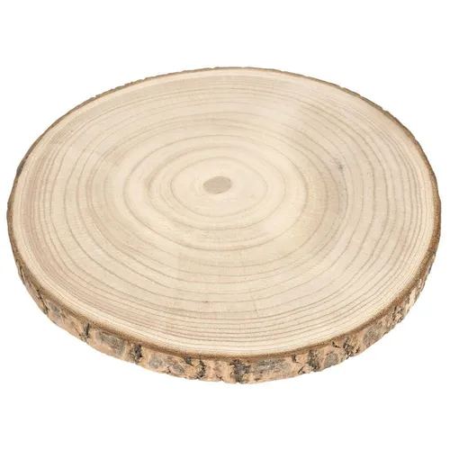 Holzscheibe Serviertablett Untersetzer für Teller dekorativ mit Rinde 25x2 cm