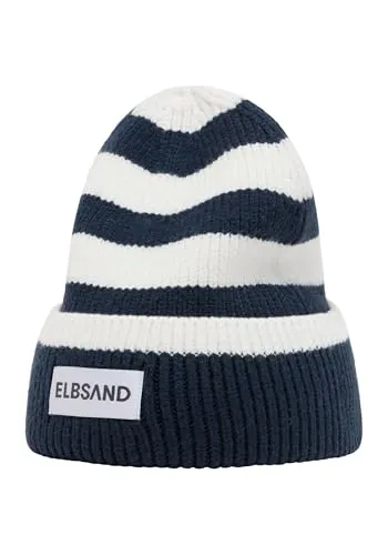 ELBSAND Norid Beanie Mütze One Size Blau in weiß von Elbsand