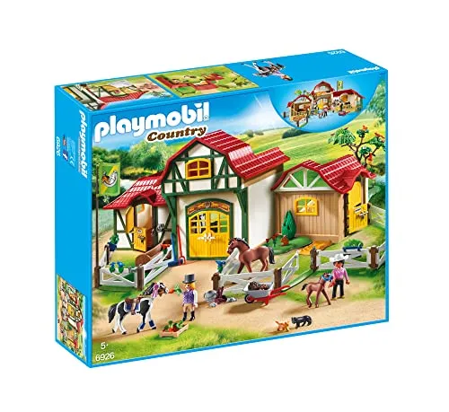PLAYMOBIL Country 6926 - Großer Reiterhof mit Tinker, Trakehner und Fohlen, ideal für kleine Pferdefans ab 5 Jahren mit vielfältigem Zubehör
