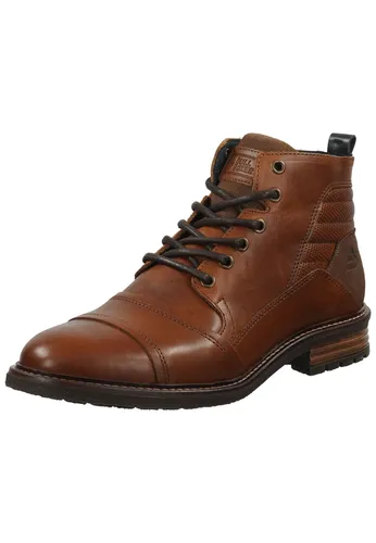 Bullboxer Stiefelette Leder - Braun - 45 - Elegante Schnürstiefelette aus hochwertigem Leder von Bullboxer. Mit herausnehmbarer Decksohle, ideal für den täglichen Bürogebrauch und vielseitig kombinierbar.