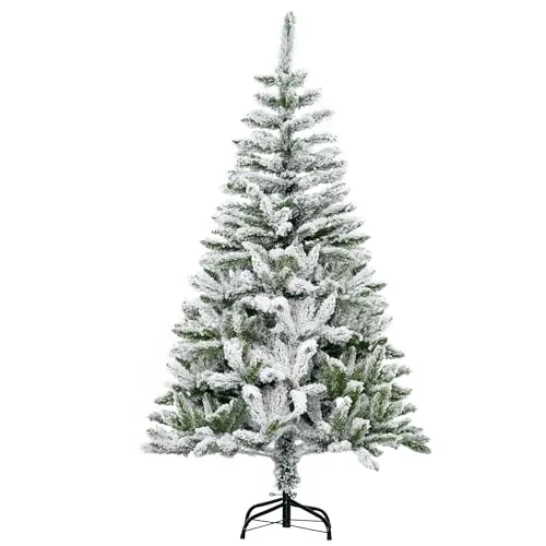 HOMCOM Künstlicher Weihnachtsbaum 150 cm mit Kunstschnee