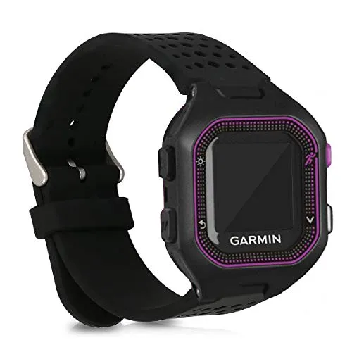 kwmobile Ersatzarmband für Garmin Forerunner 25 - Silikon Fitnessband in Schwarz, flexibel und reißfest für optimalen Schutz und Komfort beim Sport