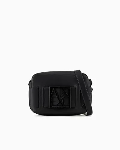 Armani Exchange Damen Susy CAMERA CASE, Schwarz, Einheitsgröße EU - Umhängetaschen mit großem Gürtel und quadratischem Logo, perfekt für stilvolle Aufbewahrung von Kamera und Essentials.