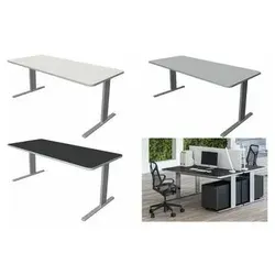 kerkmann Schreibtisch UNIC, 160 cm, weiß - Kinderschreibtisch mit abgerundeten Ecken und C-Fuß-Gestell, ideal für ergonomisches Arbeiten und Spielen, stabil und pflegeleicht durch melaminharzbeschichtete Tischplatte.