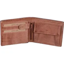 Echtleder Scheintasche, braun 12x10x2cm - Elegante Echtleder Scheintasche mit 8 Kreditkartenfächern und 2 Sichtfenstern. Ideal für die kompakte Aufbewahrung von Geld und Ausweisen. Perfekt für den täglichen Gebrauch! Maße: 12x10cm.