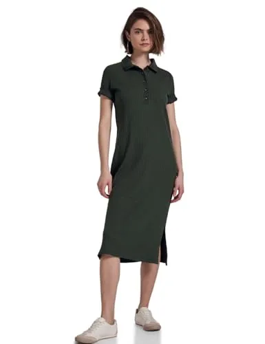 Street One Studio Damen F144452 Kleid mit Rippstruktur - Freizeitkleid für Damen mit Hemdkragen und dekorativer Knopfleiste, ideal für lässige Anlässe. Der Baumwollmix sorgt für hohen Tragekomfort und Bewegungsfreiheit.