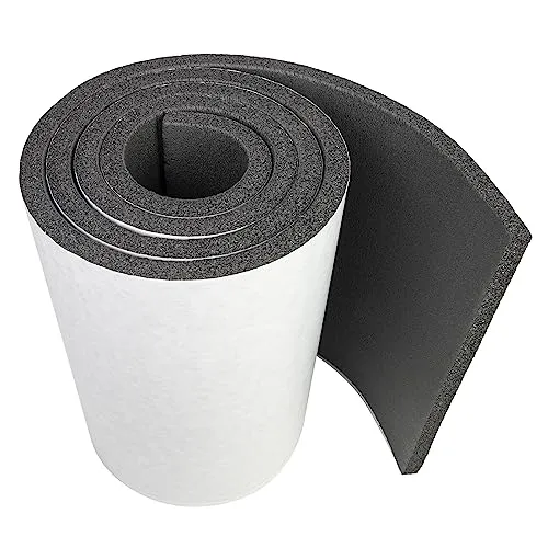 HASKYY 0,5QM Premium Dämmmatte Akustikmatte selbstklebend Auto Wohnwagen Schallschutzmatte Schaumstoffrolle Mattenrolle 25x200x1,3 cm Feuerfest Wasserdicht Schaumstoffplatte Moosgummi