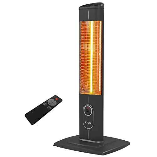 ICQN IC2300.R Stand Heizstrahler 2300W - Heizgeräte mit 4 Heizstufen für individuelle Wärme, ideal für Terrasse oder Balkon und sorgt für angenehme Temperaturen.