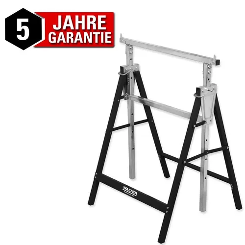 WALTER höhenverstellbarer Unterstellbock – 200 kg Tragkraft - Ständer für Werkstatt und Heimwerker, 7-stufig höhenverstellbar (80-130 cm) und rutschfeste Standfläche für maximale Stabilität.