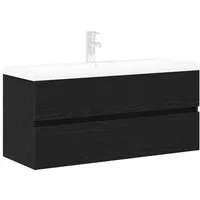 vidaXL Waschbeckenschrank Schwarz Eichen-Optik 80 cm