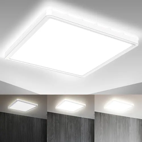 B.K.Licht LED Panel 29,3x29,3 cm - Dimmbar & Ultra Flach - Lampen: 18W LED Deckenleuchte mit 2400lm, dimmbar in 3 Stufen und Memoryfunktion für individuelle Lichtgestaltung. Perfekt für Wohnzimmer, Küche oder Büro.