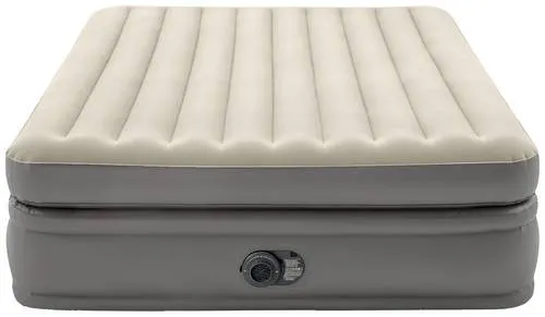 Intex 64164ND QUEEN COMFORT ELEVATED AIRBED Luftbett - Bequemes Luftbett (203 x 152 x 51 cm) mit integrierter Elektropumpe und innovativer Fiber-Tech Technologie für optimale Stabilität und Komfort – ideal für Gäste oder Camping.