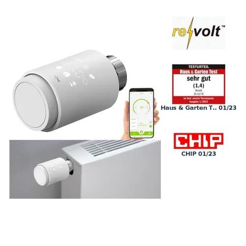 revolt Programmierbares Heizkörper-Thermostat mit Bluetooth, App, LED-Display