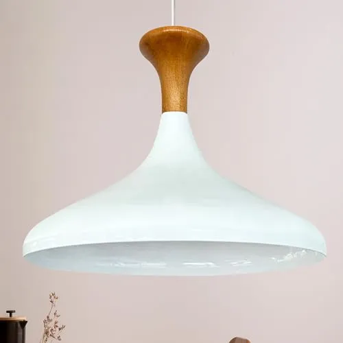 Bamyum Pendelleuchte Champion - Retro Hängelampe aus Holz und Metall - Lampen für eine direkte Ausleuchtung, ideal für Esstische oder Bars. E27 Fassung, 120 cm Kabel, einfach zu installieren und vielseitig einsetzbar.