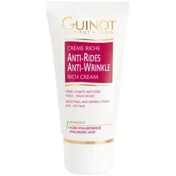 GUINOT Crème Rich Anti-Rides 50ml - Nachtpflege für alle Hauttypen, die Falten sichtbar glättet und die Haut regeneriert, für ein jugendlicheres Aussehen.