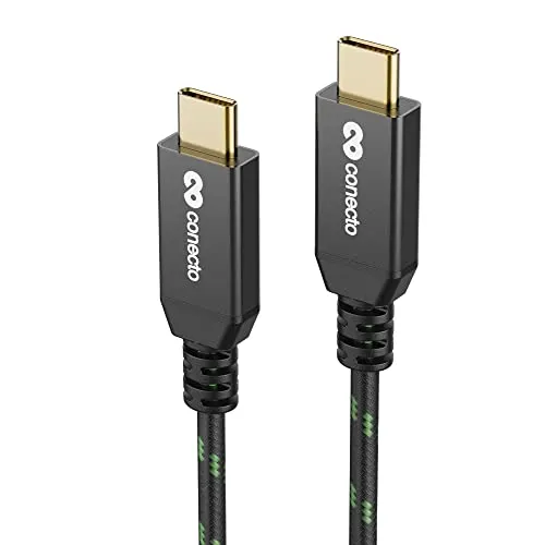 USB-C auf USB-C Daten- und Ladekabel - USB 3.2 Gen 2x1, 100W PD - schwarz/grün - 0,50m