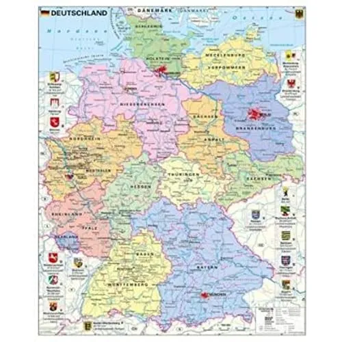 Deutschland politisch mit Wappen