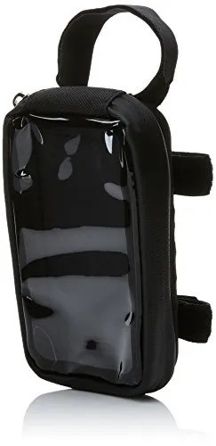 Lezyne Smart Energy Caddy Oberrohrtasche, Schwarz - Fahrradtasche mit Smartphone-Sichtfenster und sicherer Klettbefestigung für optimale Nutzung während der Fahrt.