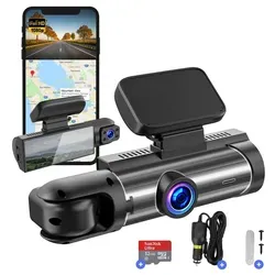 Fleau Tech Dashcam fürs Auto – Inkl. WLAN und App – Fahrtenschreiber mit Doppelobjektiv – Bewegungserkennung und Parkmodus – G-Sensor – ...