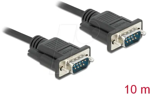 DELOCK 86577 - RS-232 Serielles Kabel, 10 m, ideal für Modem und Drucker mit kompakten Mini Sub-D9 Steckern