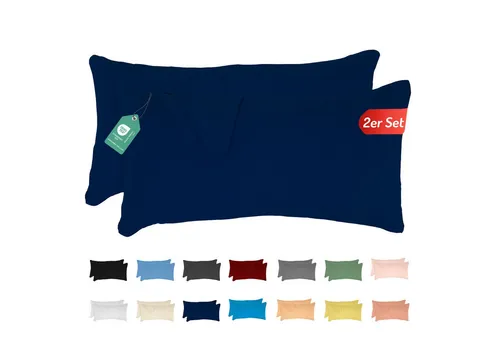 livessa Kissenbezug 2er Set Kissenbezug Kissenhülle Baumwolle Jersey Reißverschluss weich, %100 Baumwolle Jersey Stoff 140 g/m², Ultra Weich und Atmungsaktiv