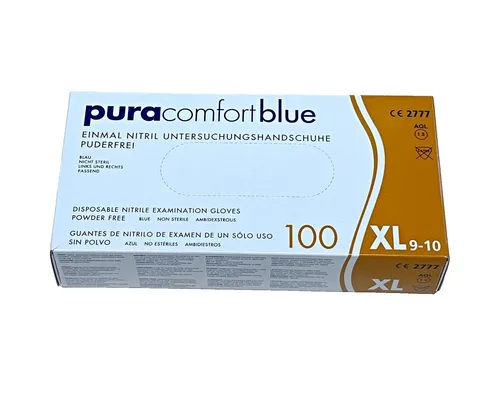 AMPri Pura Comfort blue XL Nitrilhandschuhe blau puderfrei 100 Stück neu *SSG*
