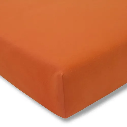 Estella Spannbetttuch Exquisit in Terracotta, 100x200 cm in orange von ESTELLA