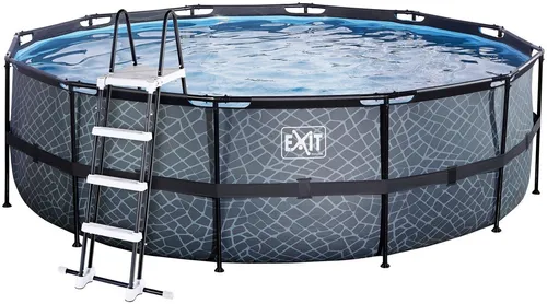 EXIT Stone Pool Grau Ø450x122cm mit Sandfilterpumpe von EXIT