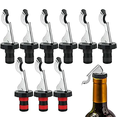ZDNT 9 Pcs Flasche Stopper mit Hebel,Flaschenverschluß Weinverschlüsse mit Korkenzieher Wein Stopfen für Bier, Wein, Champagner