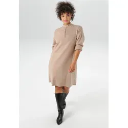 Aniston PLUS Strickkleid mit Stehkragen und Reißverschluss in beige von Aniston