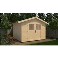 weka Gartenhaus 122 Gr.2 Satteldach Natur 28 mm - Holz-Gartenhäuser mit stabilen 28 mm Wandbohlen und einer hochwertigen Doppeltür für optimalen Zugang. Ideal als Rückzugsort oder Stauraum im Garten.