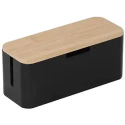 Relaxdays Kabelbox aus Bambus – Ordnung im Kabelchaos - Die stilvolle Kabelbox aus Bambus sorgt für Ordnung am TV oder Schreibtisch. Mit Platz für eine 6-fach-Steckdosenleiste und mehreren Kabelausgängen, ist sie ideal für sicheres Kabelmanagement und schützt vor Staub.