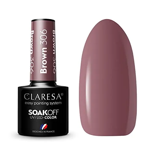 Claresa UV LED Nagellack Collection Hybrid Maniküre Soak Off Nail Polish, Farbe Braun, Nr 306, 5ml