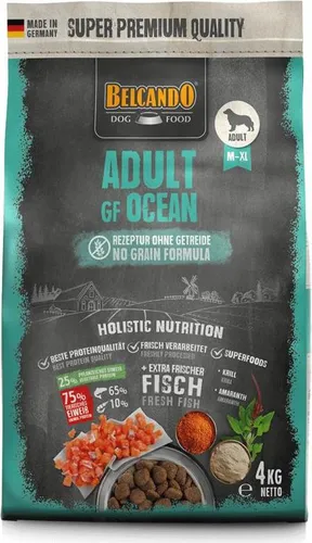 BELCANDO Adult GF Ocean - getreidefreies Hundefutter mit frischem Lachs - Hundefutter, 40 % frischer Lachs für optimale Nährstoffaufnahme, getreidefreie Rezeptur für sensible Hunde, hochwertig und in Deutschland hergestellt.