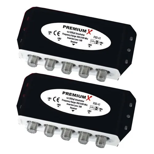 2x DiSEqC Schalter 4/1 Umschalter Satellitenweiche SAT Switch Verteiler Splitter