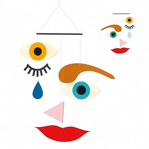 Produktbild DJECO Make-A-Face Mobile – Spaß & einfach magnetisch, Holz-Mobile für Zuhause oder Geschenke – kreative Aktivität für Familie & Freunde, Schlafzimmer oder Kinderzimmer Dekor für Kinder