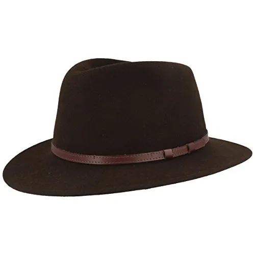 Outdoor Filz-Hut | Wasserabweisender Trekking-Hut aus 100% Wolle - Outdoor Hüte für Herren, faltbar und mit Ledergarnitur – idealer Schutz gegen Regen, Kälte und Sonne für Abenteuer in der Natur.