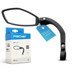 FISCHER Fahrradspiegel E-Bike PLUS, konvexes Echtglas, drehbar und individuell einstellbar