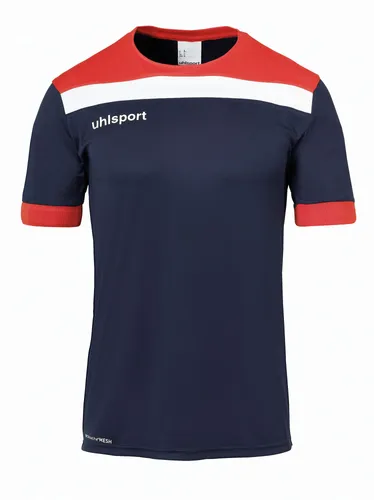uhlsport Handballtrikot Offense 23 - Kurzarm Trikot in Blau/Rot XL - Trainingsbekleidung aus 100% Polyester, ideal für intensives Training und Wettkämpfe, bietet hervorragenden Tragekomfort und Atmungsaktivität.