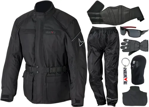 NERVE Motorradkombi Set (8-tlg) schwarz M von NERVE