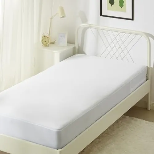 Amazon Basics Matratzenüberzug mit Reißverschluss, wasserdicht & schützend, 90 x 200 cm, Weiß